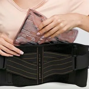 Copper Fit Unisex Adult Rapid Relief Back Support Brace with Hot/Cold Therapy Base Layer, Black, Adjustable - product information 2