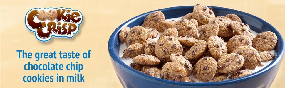 Cookie Crisp, Breakfast Cereal, Chocolate Chip Cookie Taste, 18.3oz 1.14 Pound (Pack of 1) - product information 1