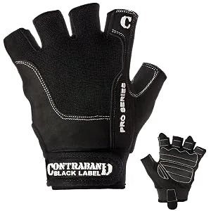 Contraband Black Label 5050 Mens Basic Leather Fingerless Weight Lifting Gloves - Durable Light - Medium Padded Split Leather Gym Gloves - Perfect Classic Lifting Gloves (Pair) Red Medium - Contraband Black Label 5120