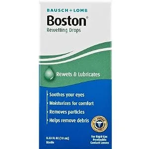 Contact Lens Solution by Boston, Rewetting Solution for Gas Permeable Contact Lenses, 0.33 Fl Oz - product information 1