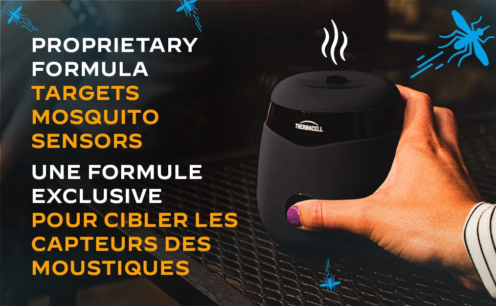 Thermacell Patio Shield Mosquito Repellent E-Series E552CHRCA Rechargeable Repeller 20 Mosquito Protection Zone Includes 12-Hour Repellent Refill No Spray Flame or Scent Bug Spray Alternative Charcoal - Rechargeable (E55) Banner 1