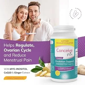Conceive Plus Ovulation - Myo-Inositol & D-Chiro Inositol Supplement, Regulate Cycles, PCOS Vitamins, 120 Caps, 30 Days Supply - why conceive plus best ovulation supplement support pills trying to conceive how to bestseller top