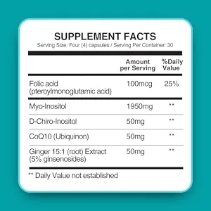 Conceive Plus Ovulation - Myo-Inositol & D-Chiro Inositol Supplement, Regulate Cycles, PCOS Vitamins, 120 Caps, 30 Days Supply - Women ovulation Support Capsules Help Getting Pregnant Vitamin Folic Acid Folate ingredients