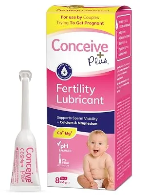 Conceive Plus Fertility Lubricant - pH Balanced, Calcium + Magnesium, Vaginal Moisturizer, Fertility Lube for Women, 8 x 4g Applicators - Easy to use applicator pre-filled applicators fertility friendly lubricant for couples trying pcos