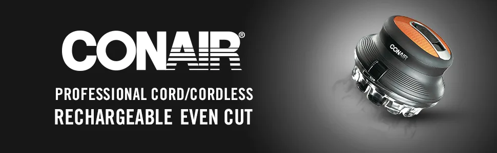 ConairMAN Even Cut Cordless Rotary Hair Clipper Black - clipper