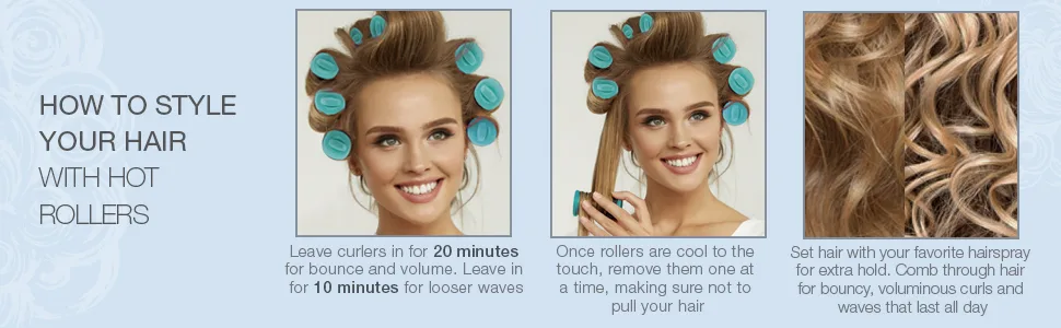Conair Xtreme Instant Heat Ceramic Hot Rollers with Heated Clips, Multi-Size, 20 Count - conair CHV26 conair hot rollers HOT ROLLERS FOR HAIR