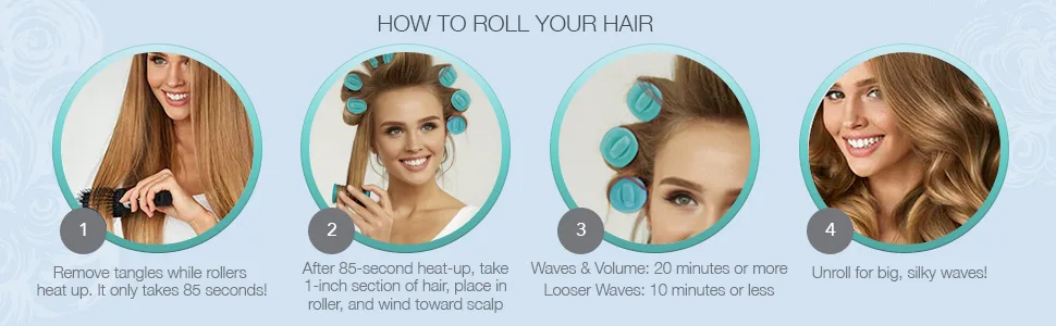 Conair Xtreme Instant Heat Ceramic Hot Rollers with Heated Clips, Multi-Size, 20 Count - hot hair rollers curlers hot rollers hot rollers for hair hair hot rollers
