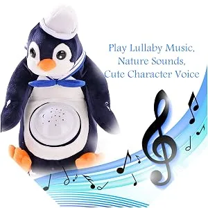 Polly Penguin Nightlight Soother with Favorite Lullabies Nature Sounds and Projecting Stars & Moon Light by Dimple - banner