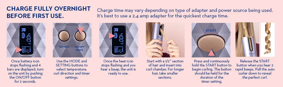 Conair Unbound Cordless Auto Curler - Rechargeable Auto Curler For Curls or Waves AUTO CURLER STANDARD SIZE - AUTO CURLER CURL SECRET CORDLESS CURLING IRON CORDLESS AUTO CURLER