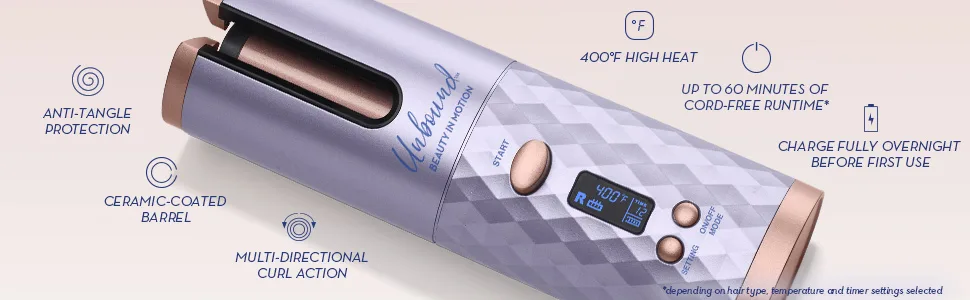 Conair Unbound Cordless Auto Curler - Rechargeable Auto Curler For Curls or Waves AUTO CURLER STANDARD SIZE - conair unbound unbound auto curler cordless curling iron