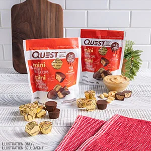 Quest Nutrition Mini Peanut Butter Cups High Protein Low Carb High Fibre Low Sugar Keto Friendly 11g Protein 0g Sugar 16ct Mini Cups - Quest Mini Peanut Butter Cups