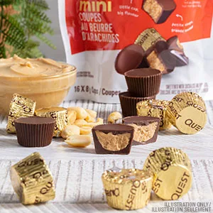 Quest Nutrition Mini Peanut Butter Cups High Protein Low Carb High Fibre Low Sugar Keto Friendly 11g Protein 0g Sugar 16ct Mini Cups - Quest Mini Peanut Butter Cups