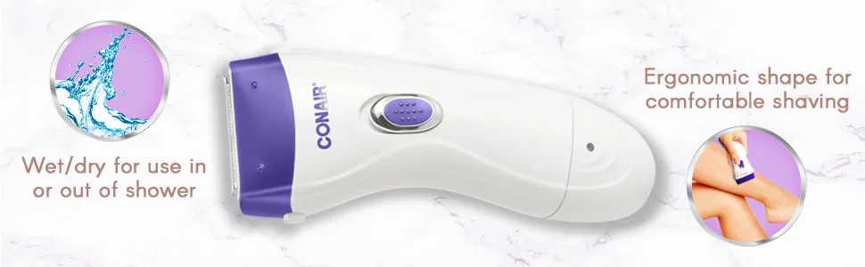 Conair Ladies Dual Foil Rechargeable Wet/Dry Shaver with Pop-up Trimmer - conair