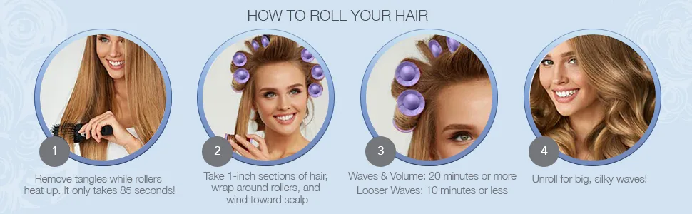 Conair Jumbo and Super Jumbo Ceramic Hot Rollers, Bonus Super Clips Included  1.5" and 1.75" Rollers with Super Clips - hot rollers hot rollers for long hair remington hot rollers 2 inch hot rollers