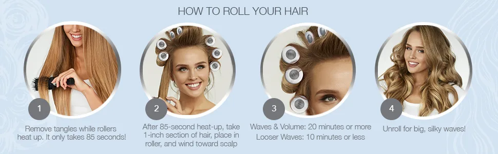 Conair Instant Heat Travel 1.5-Inch Hot Rollers, White, Set of 5 - hot rollers jumbo hot rollers hot rollers for long hair large hot rollers travel hot rollers