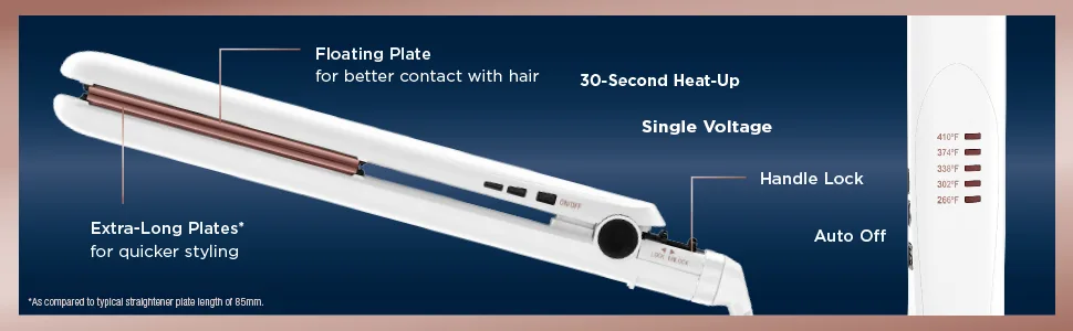 Conair Double Ceramic Flat Iron, 1-inch Flat Iron 1 -inch - conair double ceramic hair straightener conair cs221 conair double ceramic flat iron 1