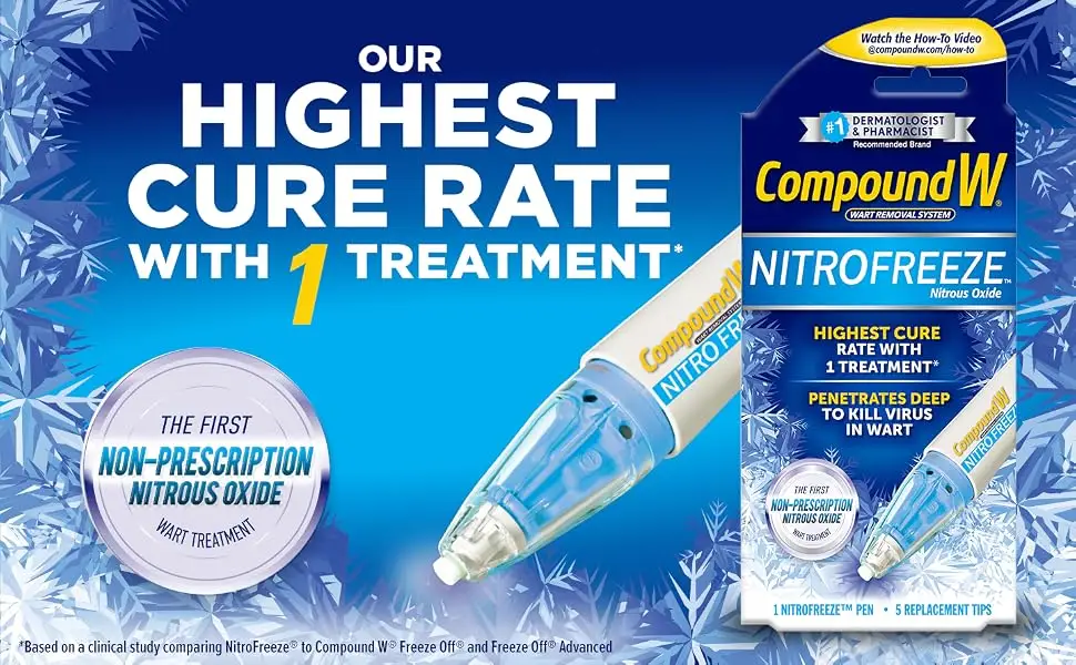 Compound W Nitrofreeze | Wart Removal | 1 Pen & 5 Replaceable Tips - Compound W