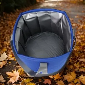 Foldable Bucket 36L Waterproof Oxford Cloth Collapsible Bucket with Plastic Supports on The Rim and Sides - Grey - water resistant