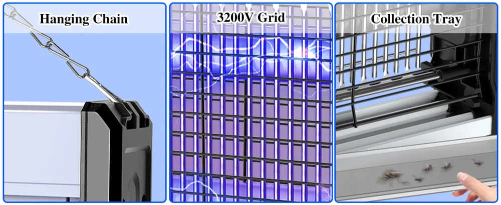 PALONE Indoor Bug Zapper Light can Lure Mosquitoes to Produce Electric Shocks Effectively Protect Food from Fly for Kitchen Dinging Room Black - bug zapper