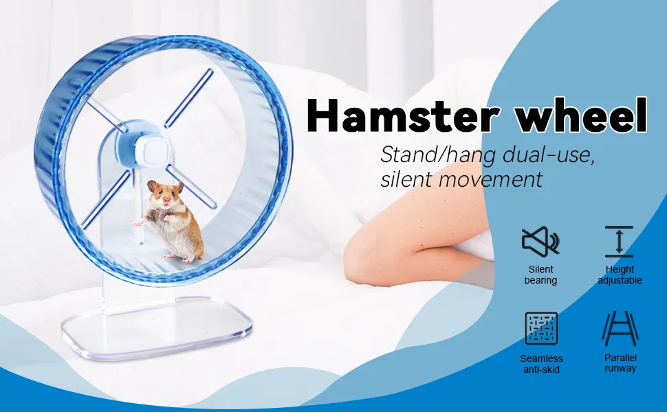 9In Hamster Wheel Adjustable Chinchilla Wheel Silent Spinner Hamster Wheel Hedgehog Mouse Wheel for Dwarf Syrian Gerbils Mice and Other Small Size Pet - Great Wheel to Keep Your Hamster Happy and Good Shape