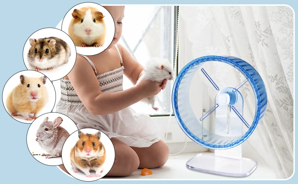 9In Hamster Wheel Adjustable Chinchilla Wheel Silent Spinner Hamster Wheel Hedgehog Mouse Wheel for Dwarf Syrian Gerbils Mice and Other Small Size Pet - Your Little One Will Love It