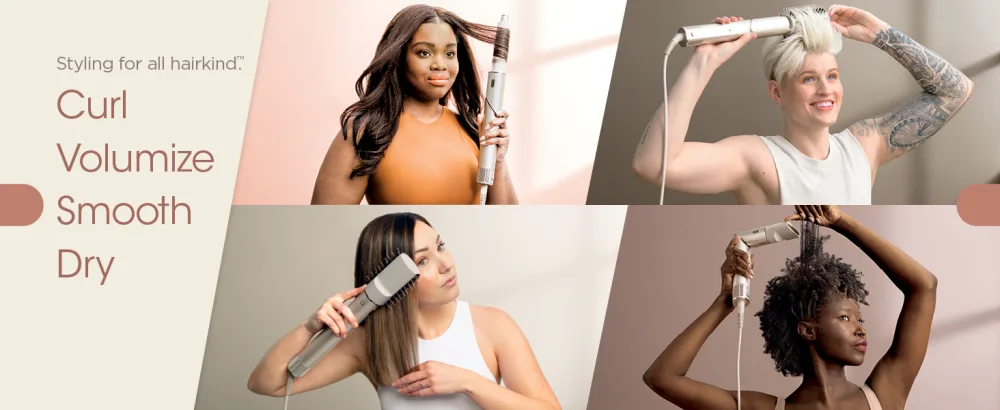 Shark HD430C FlexStyle Air Styling & Drying System Powerful Hair Blow Dryer & Multi-Styler with Auto-Wrap Curlers Paddle Brush Oval Brush Concentrator Attachment Stone - Curl Volumize Smooth Dry
