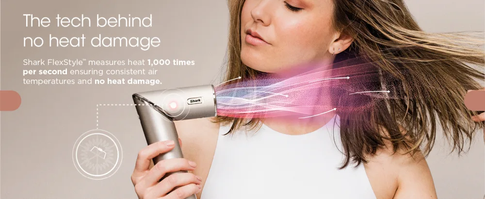 Shark HD430C FlexStyle Air Styling & Drying System Powerful Hair Blow Dryer & Multi-Styler with Auto-Wrap Curlers Paddle Brush Oval Brush Concentrator Attachment Stone - No heat damage