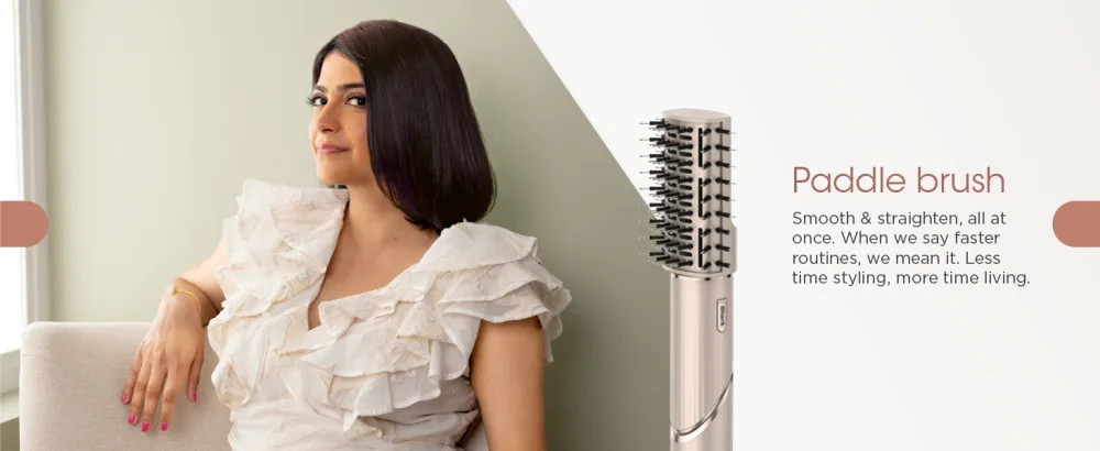 Shark HD430C FlexStyle Air Styling & Drying System Powerful Hair Blow Dryer & Multi-Styler with Auto-Wrap Curlers Paddle Brush Oval Brush Concentrator Attachment Stone - Paddle brush