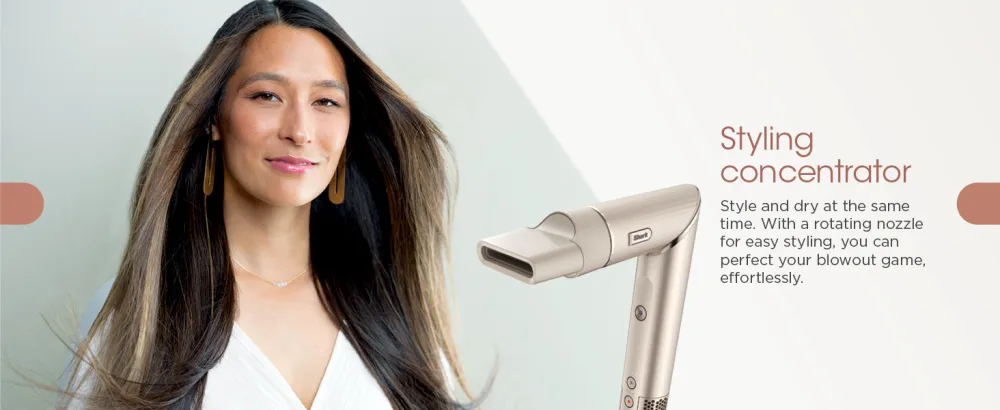 Shark HD430C FlexStyle Air Styling & Drying System Powerful Hair Blow Dryer & Multi-Styler with Auto-Wrap Curlers Paddle Brush Oval Brush Concentrator Attachment Stone - Styling concentrator