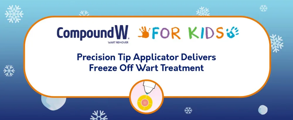 Compound W Freeze Off for Kids, Wart Removal Treatment, 15 Applications - Precision Tip Applicator Delivers Freeze Off Wart Treatment