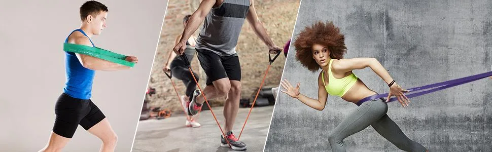 TOMSHOO Pull Up Assist Resistance Exercise Bands for Body Streching Powerlifting Resistance Training Single Band (5 Set) - gift