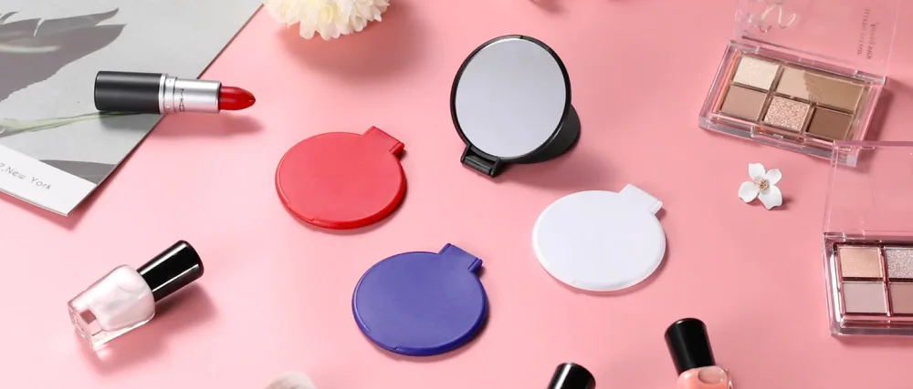 Compact Mirror Bulk Round Makeup Mirror for Purse, Set of 3, 2.6" L x 2.37" W (Black) 3 PCS-Black - compact small protable purse pocket mini folding makeup mirrors gift travel