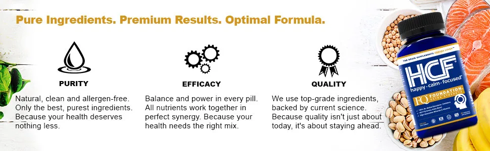 HCF Mind Boosting Supplement with Amino Acids Vitamins & Minerals for Improved Attention Focus Concentration and Cognitive Performance. (2-Pack) - pure ingredients premium results optimal formula clean label purity efficacy quality supplement
