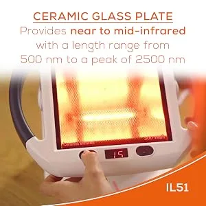 Beurer Infrared Light Therapy Device with Heating Lamp Adjustable Targeted Heat Intensity Digital Timer Goggles Included Red Light at Home Recovery - heat therapy, infrared light, red light therapy, heat lamp