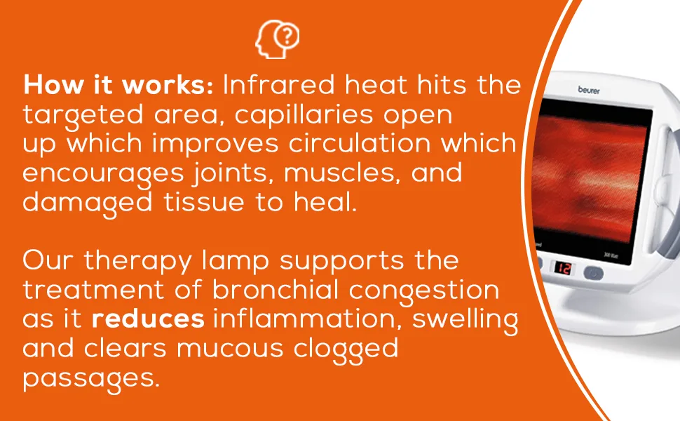 Beurer Infrared Light Therapy Device with Heating Lamp Adjustable Targeted Heat Intensity Digital Timer Goggles Included Red Light at Home Recovery - infrared heating lamp, red light heating lamp, red light therapy