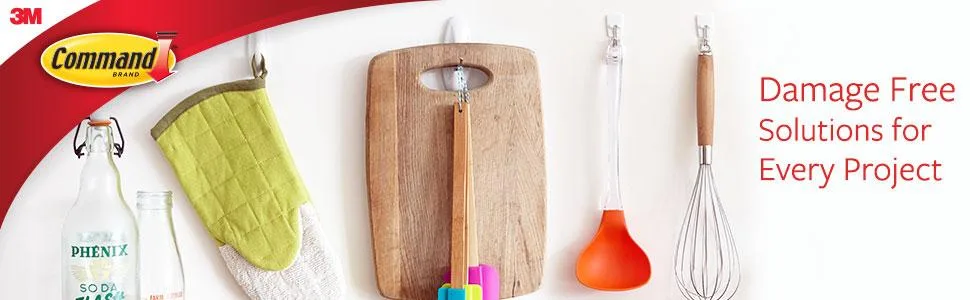 Command Broom and Mop Grippers, Damage Free Hanging Wall Mount Broom and Mop Holder, Cleaning Organizer for Back to School Dorm Organization, 1 Hanger and 2 Command Strips - Command Hooks Damage Free Solutions for Every Project