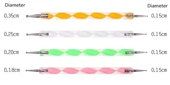 COMIART Ball Styluses Dotting Tool Set for Embossing Pattern Clay Sculpting,Nail Art - Size Detail