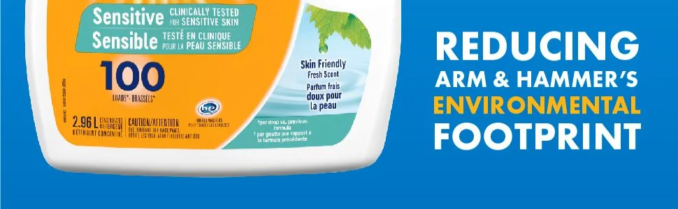Arm & Hammer Liquid Laundry Detergent for Sensitive Skin Super Concentrated Skin Friendly Fresh Scent 100 Loads 2.96-L - ARM & HAMMER LIQUID LAUNDRY DETERGENT SENSITIVE FRESH SCENT 100WL