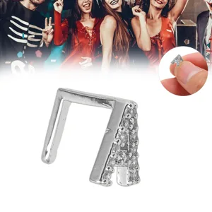 Capital Letter A Single Hip Hop False Tooth Halloween Festival Hip Hop Tooth Decoration Accessory (Silver Color) - product information 3