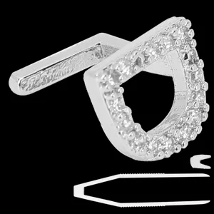 Plating English Letter D Teeth Brace Cosplay Halloween Party Teeth Decoration Jewelry (Silver Color) - product information 6