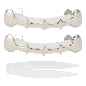 Irregular Hip Hop False Tooth Set Halloween Festival Hip Hop Tooth Decoration Accessory (Silver Color) - product information 2