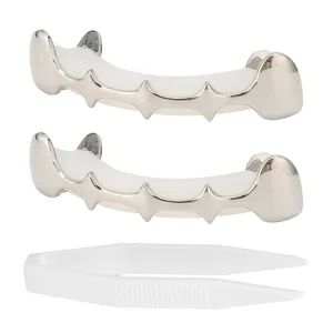 Irregular Hip Hop False Tooth Set Halloween Festival Hip Hop Tooth Decoration Accessory (Silver Color) - product information 3