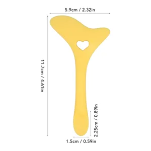 Eye Makeup Aid Tool Multi Angle Design Comfortable Handle Multi Functional Reusable Aid Silicone with Cream Applicator for Eye Shadow Drawing (Yellow) - 1410220086011-3
