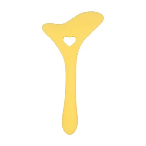 Eye Makeup Aid Tool Multi Angle Design Comfortable Handle Multi Functional Reusable Aid Silicone with Cream Applicator for Eye Shadow Drawing (Yellow) - product information 3
