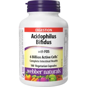 Webber Naturals Acidophilus Bifidus with FOS (6 Billion Active Cells) + Digestive Enzymes Bundle Acidophilus Bifidus + Enzymes - product information 2