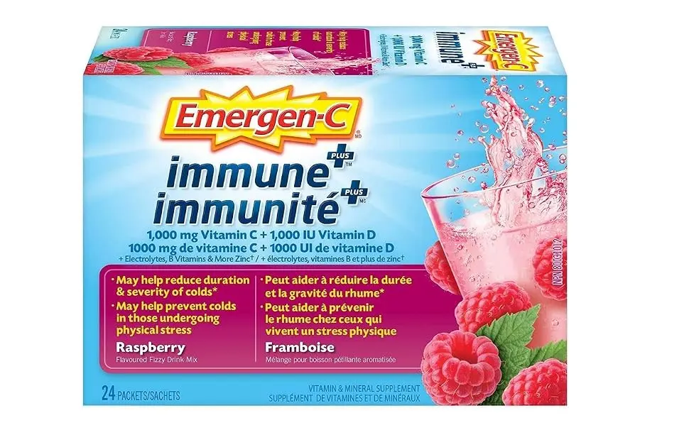 Emergen-C Immune+ 1000mg Vitamin C Powder Supplement Multi Pack Drink Mix Immune System Booster 24 Packets Rasberry & 24 Packets Blueberry Acai 48 Total Packets - product information 3