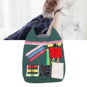 Jauarta Sensory Blanket Apron Anxiety Relieving Elderly Alzheimer Activities Apron for Memory Loss Dementia - 1411230484811-2