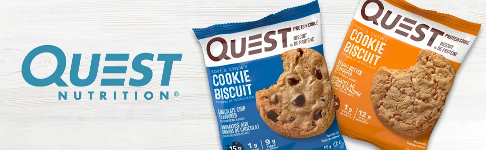 Quest Nutrition Peanut Butter Protein Cookie High Protein Low Sugar High Fibre Keto Friendly 15g Protein 1g Sugar 12ct - Protein Cookies