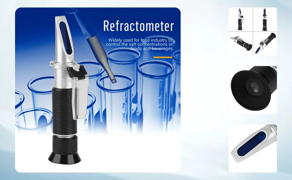 Salinity Refractometer Professional Automatic Temperature Compensation Salinity Refractometer for Aquariums Marine Monitoring or Food Salinity Test 0 28 Accurate Salinometer Refra - GS03765-1
