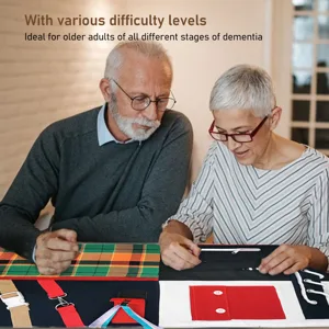 Fidget Blanket Reduce Anxiety Dementia Decompression Blanket Soft Polyester Various Difficulty Levels Widely Use for Elderly Adults with Autism - product information 3